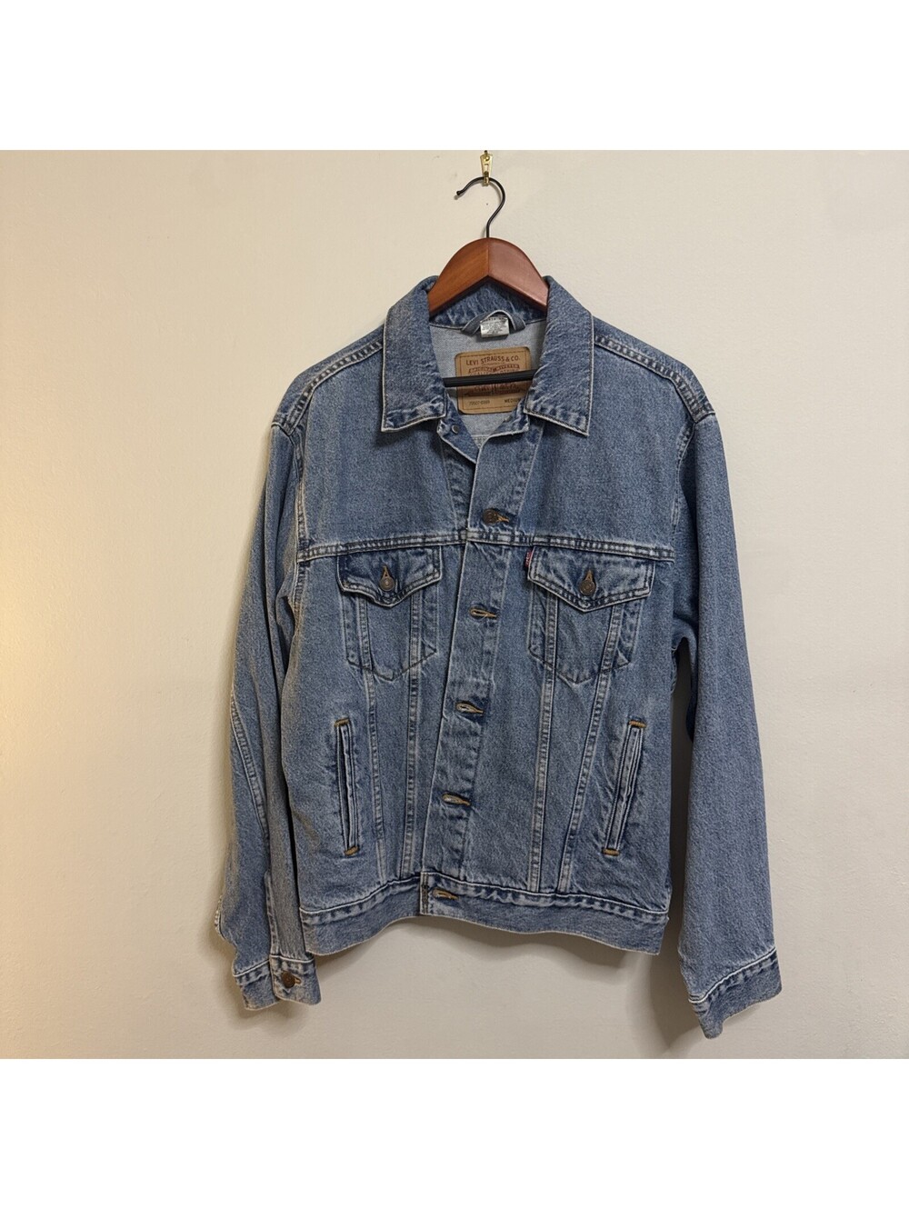 Vintage 90s Levi’s 70507-0389 Denim Trucker Jacket Medium Red Tab Mexico